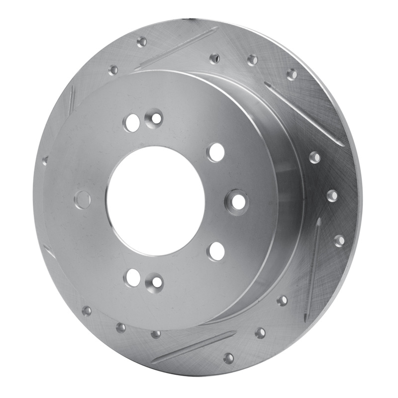 Hyundai Elantra Brake Rotor (1) - Rear Left - R1 Concepts - Drilled & Slotted - Silver - `07-`10